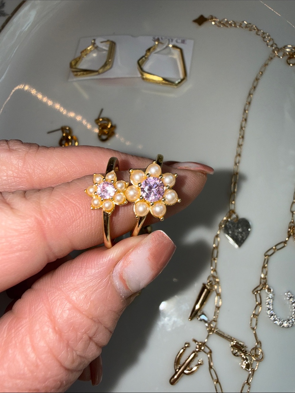 Nordstrom Bundle, Savvy Cie earrings, Multi-Charm Layered Necklace - Picture 3 of 7